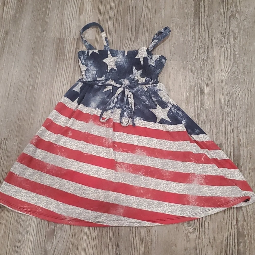 Justice American Flag Dress/Bathing Suit Cover Up Size 7